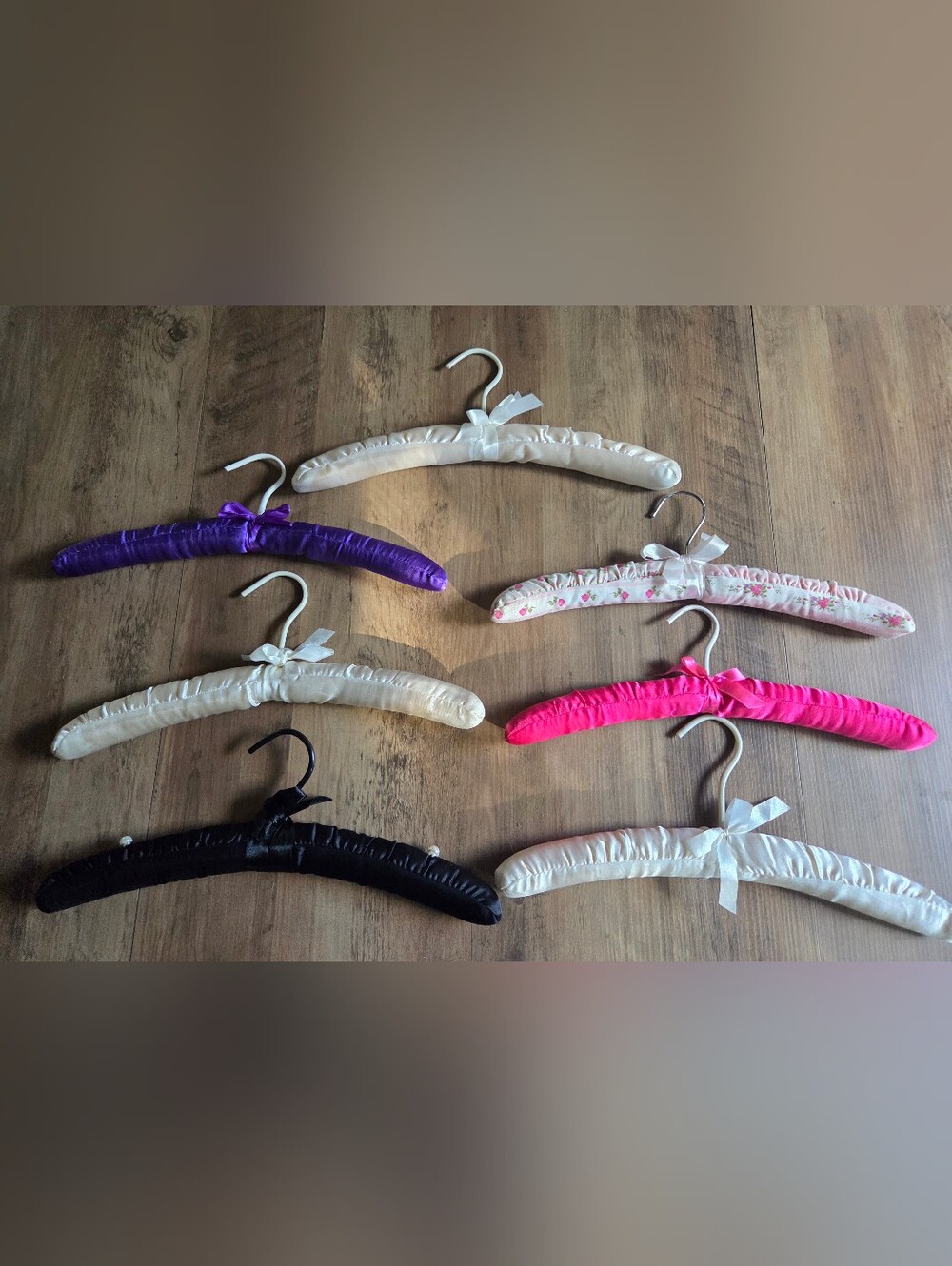 7 Padded Kids Coat Hanger - Pink, Purple, Black, Cream Assortment